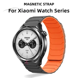 22mm Strap for Xiaomi Watch S4 Sport S3 Silicone Magnetic Watchbands Mi Watch S1 Active/Color 2/S2 46mm 42mm Breathable Bracelet