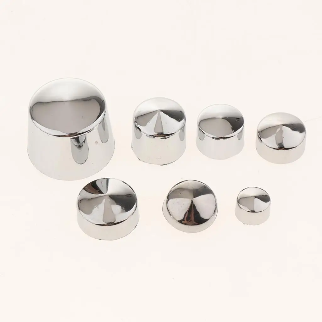 Motorcycle Alloy Chrome Bolt Topper Caps Plug Nut Cover Kit for Protective Gear Maintenance and Upgrades