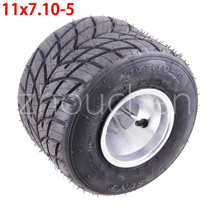 

5 Inch Go Kart Tires 11x7.10-5 Competitive Kart Anti-skid Rain Tire Vacuum Tyre With Hub 11*7.10-5 Wheel Accessories