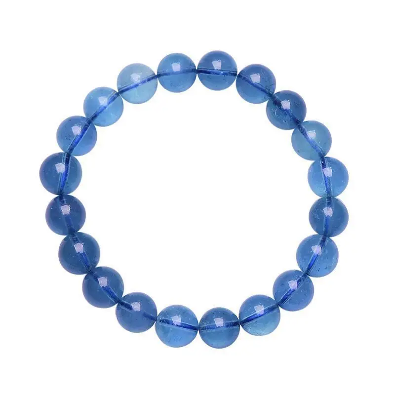 16Mm Natural Ice Aquamarine Bracelet Devil Crystal Transfer Stone Blue Genuine Blue
