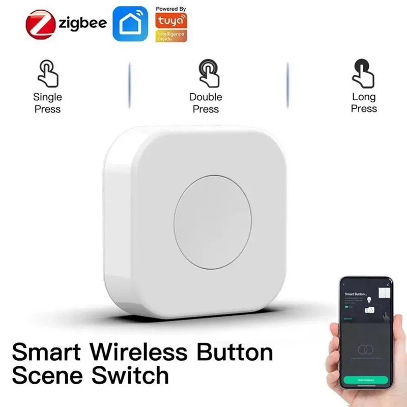 Tuya Zigbee Button Smart Scene Switch Intelligent Linkage Wireless Switch Automation Work With Smart Life