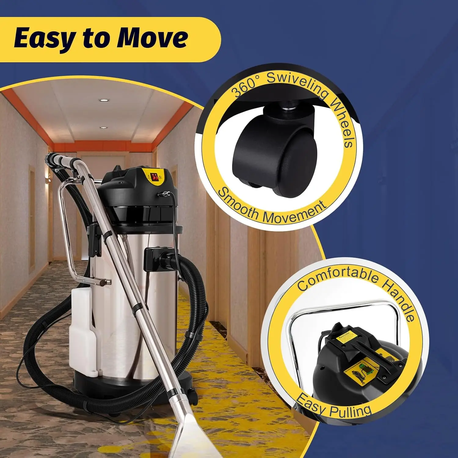 Carpet Cleaner Machine, 40 L Professional Carpet Cleaning Machine, Industrial Steam Cleaner Deep Rug Cleaner Washing Machine