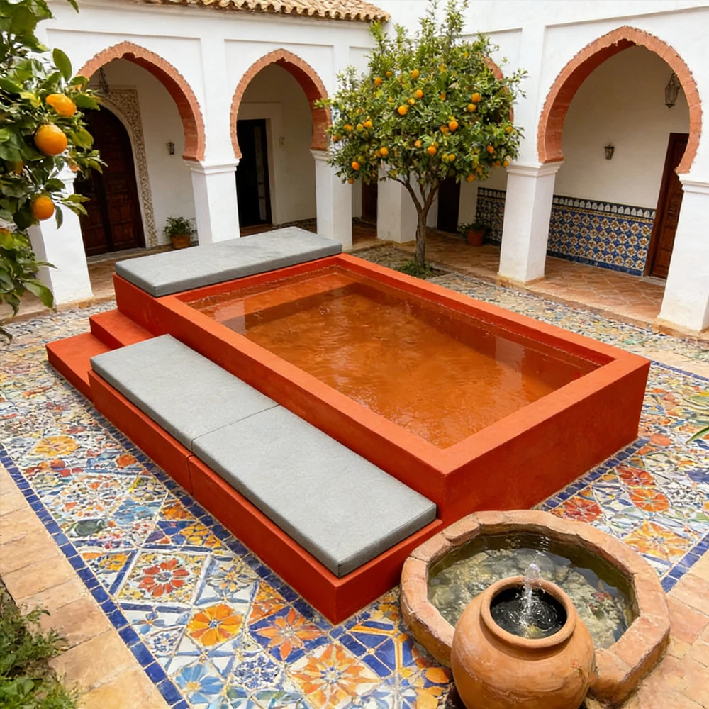 

Above Ground Swimming Pool with Sofa & Heat Pump, Complete Pool System with Filter & Pump for Villas, Resorts & Hotels