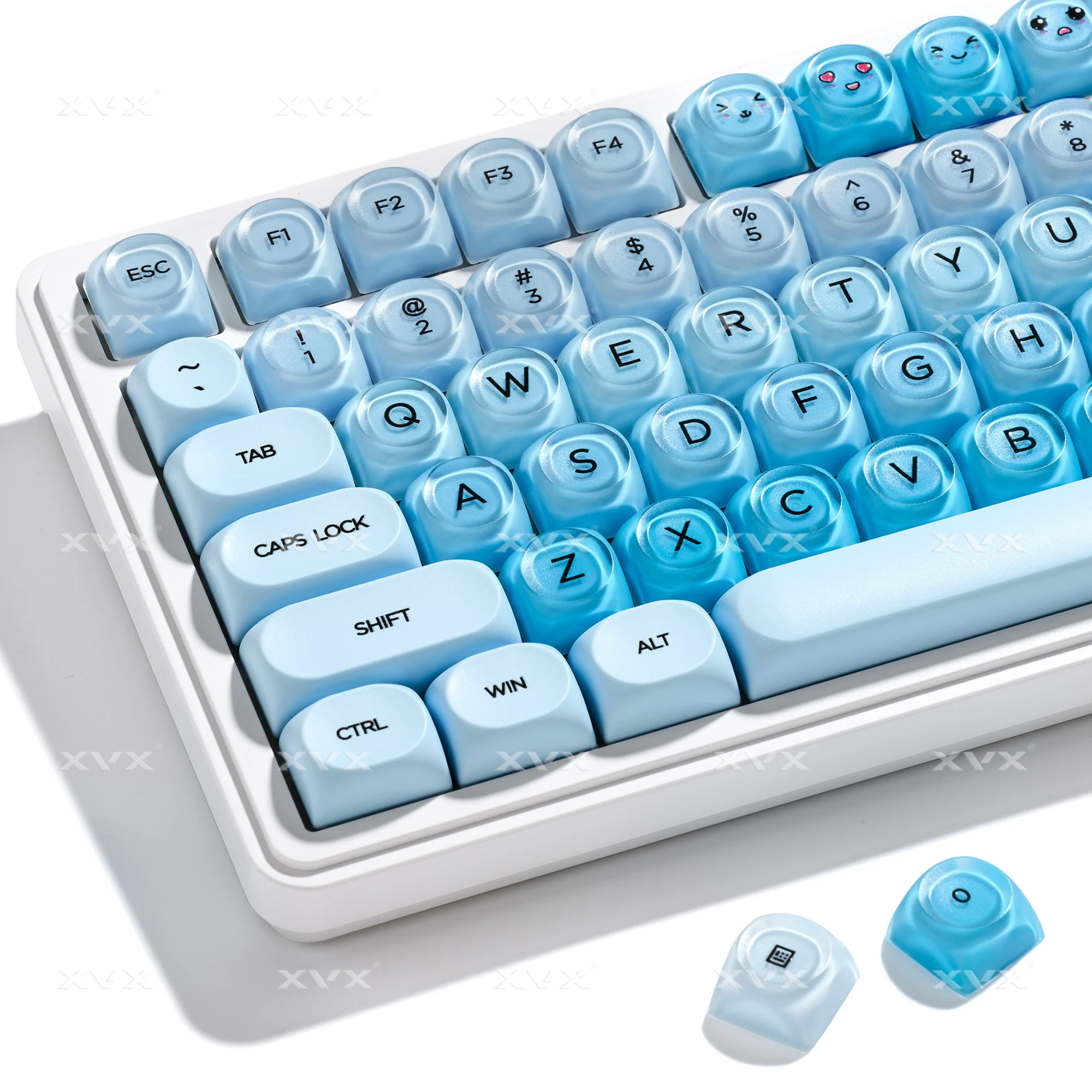 

XVX Uyuni Dreams HOA Profile Keycap Set PBT+PC Blue Jelly Key Cap 132 Keys for Cherry MX Mechanical Keyboard Keycaps