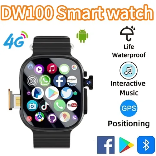 

Смарт-часы DW100 4G Android, глобальные звонки, разблокировка отпечатков пальцев, 2,29 дюйма, AMOLED, 4G, SIM-карта, видеочат, Wi-Fi, GPS-система