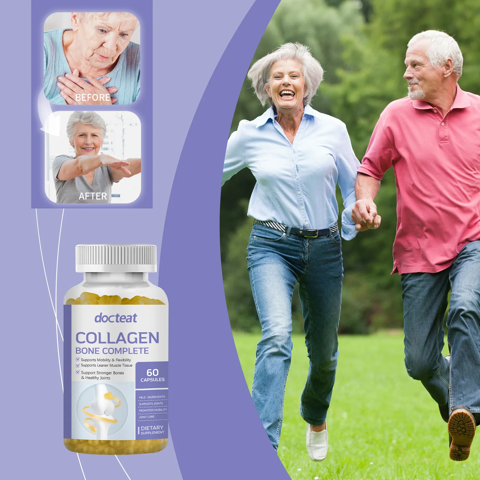 Collagen Capsules Rich in Vitamins and Minerals to Support Joint Vitality