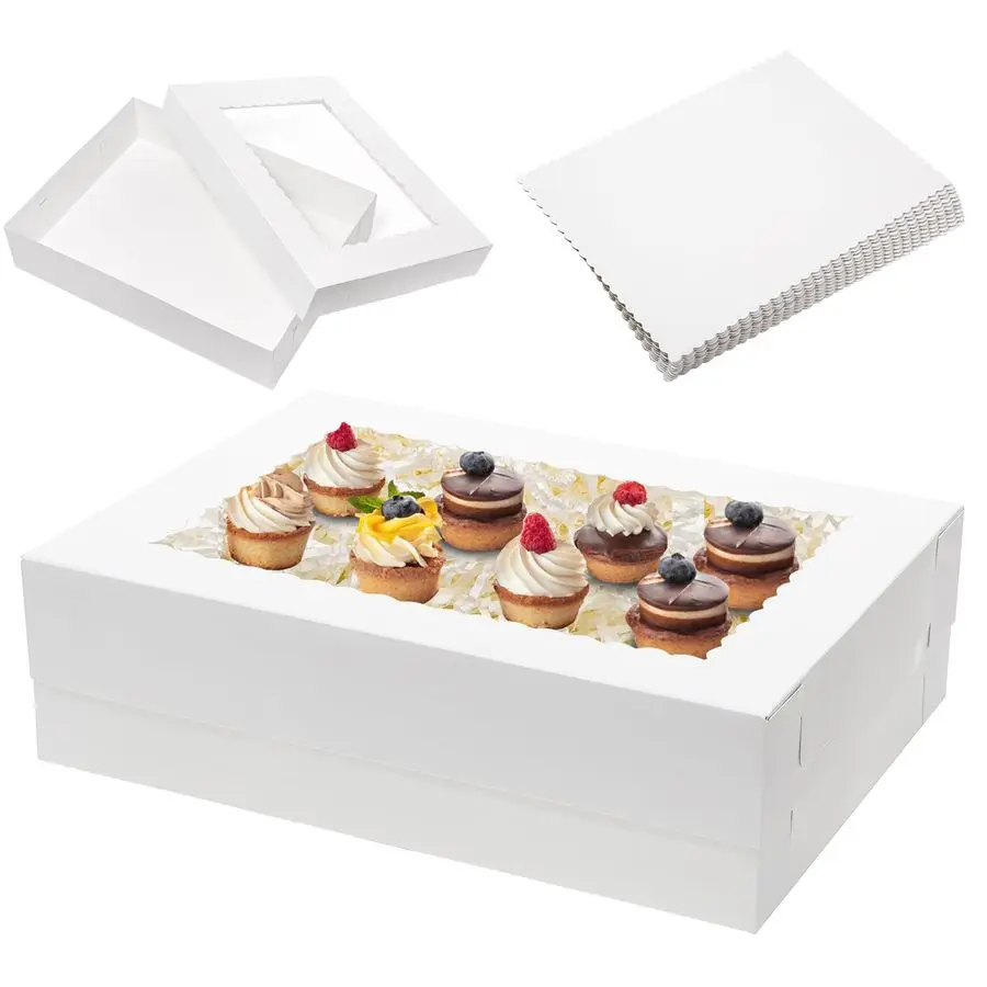 

Коробки для выпечки 19x14x5 см (на 6 тортов) с окном, прямоугольные, для кондитерских изделий, тортов, кексов