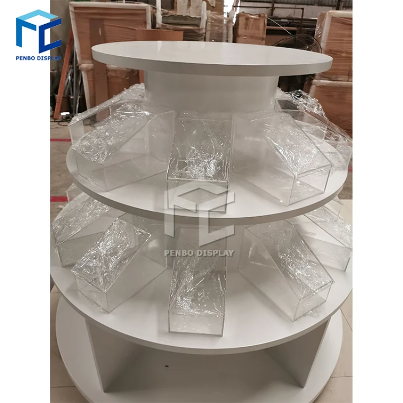 

2025customized.Penbo white attractive candy store equipment/sweets showcase/candy display cabinet sale