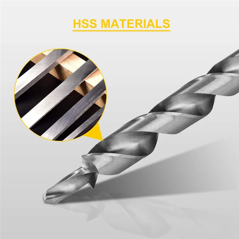2 Set Punta da trapano per fori tascabili da 3/8 pollici con collare di arresto di profondità Punta elicoidale di ricambio con codolo esagonale da 1/4-B51B