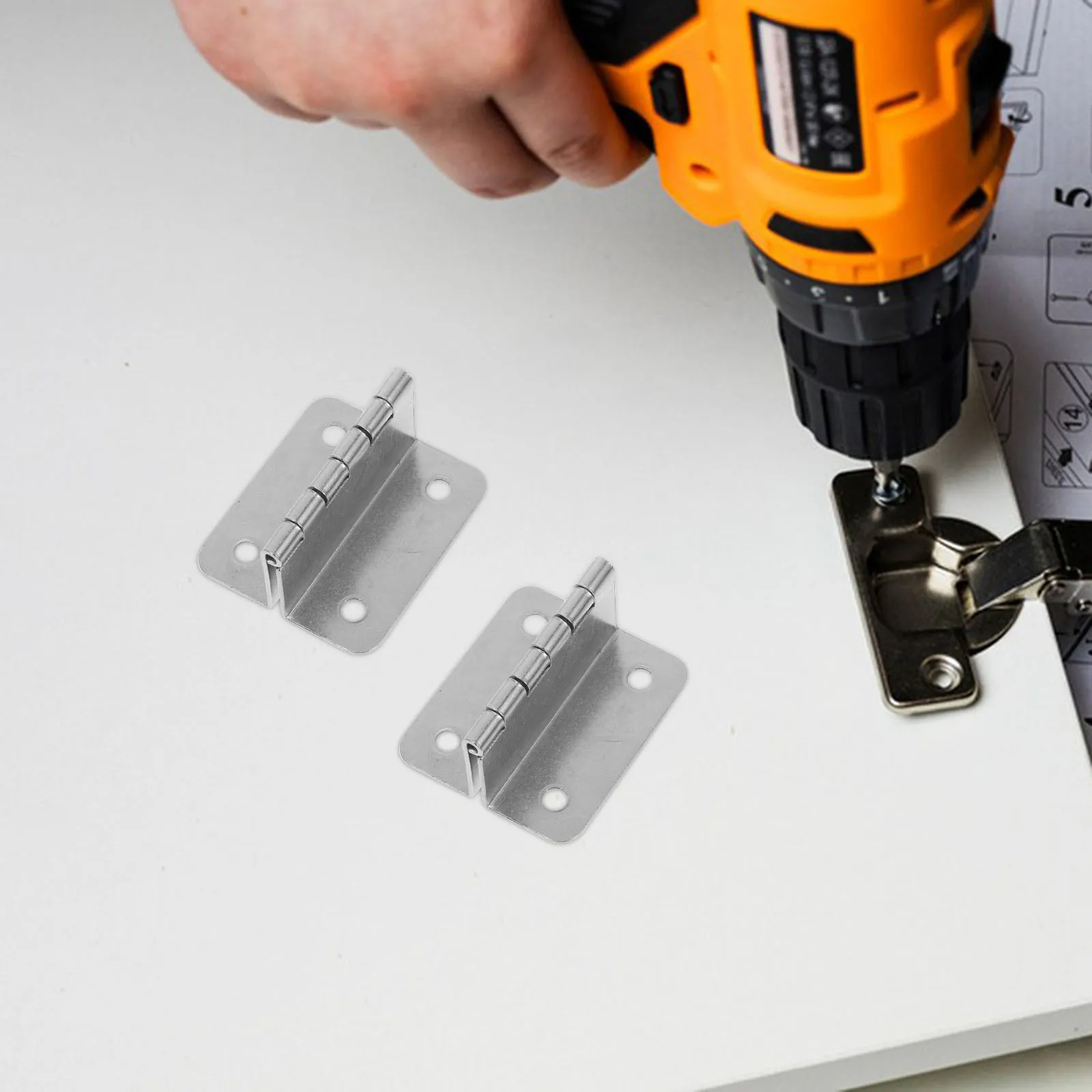 

4Pcs Foldable Hinges 180-Degree Smooth Opening Durable Furniture Cabinet Doors Small Table Hinges Iron Folding Hinge