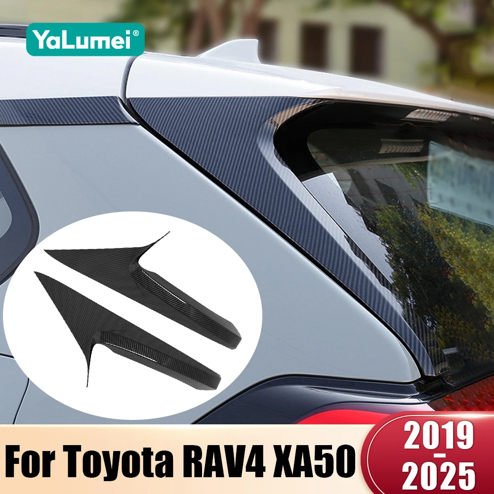 

For Toyota RAV4 XA50 2019 2020 2021 2022 2023 2024 2025 RAV 4 Hybrid ABS Car Rear Window C Pillar Post Cover Trim Strip Stickers