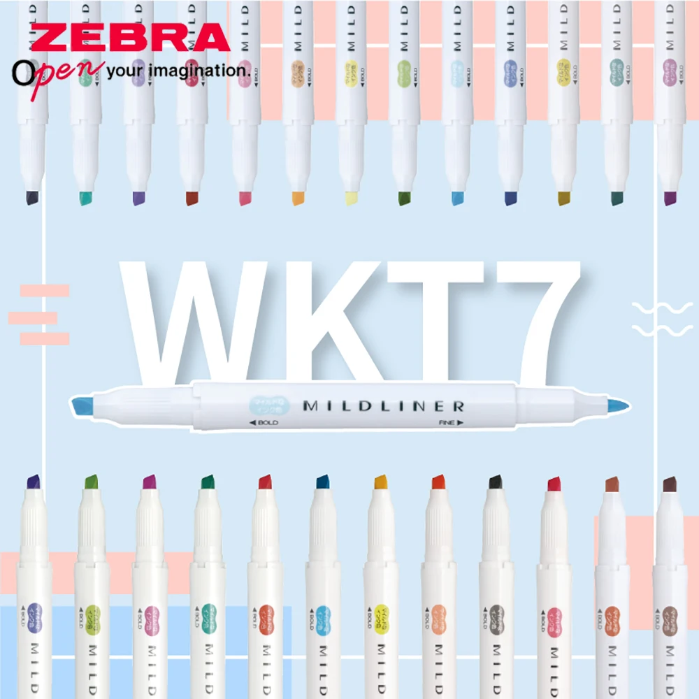 

Японские маркеры-маркеры Zebra Mildliner маркеры WKT7 двусторонние тонкие/толстые наконечники мягкие цвета подкладки водостойкие