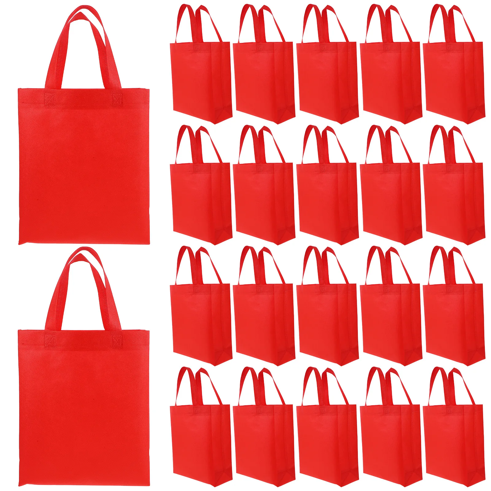 

30 Pcs Non Woven Tote Bags Yellow 25x30x10 Lightweight Foldable Shopping Handbags Travel Tote Storage Bag Gifts