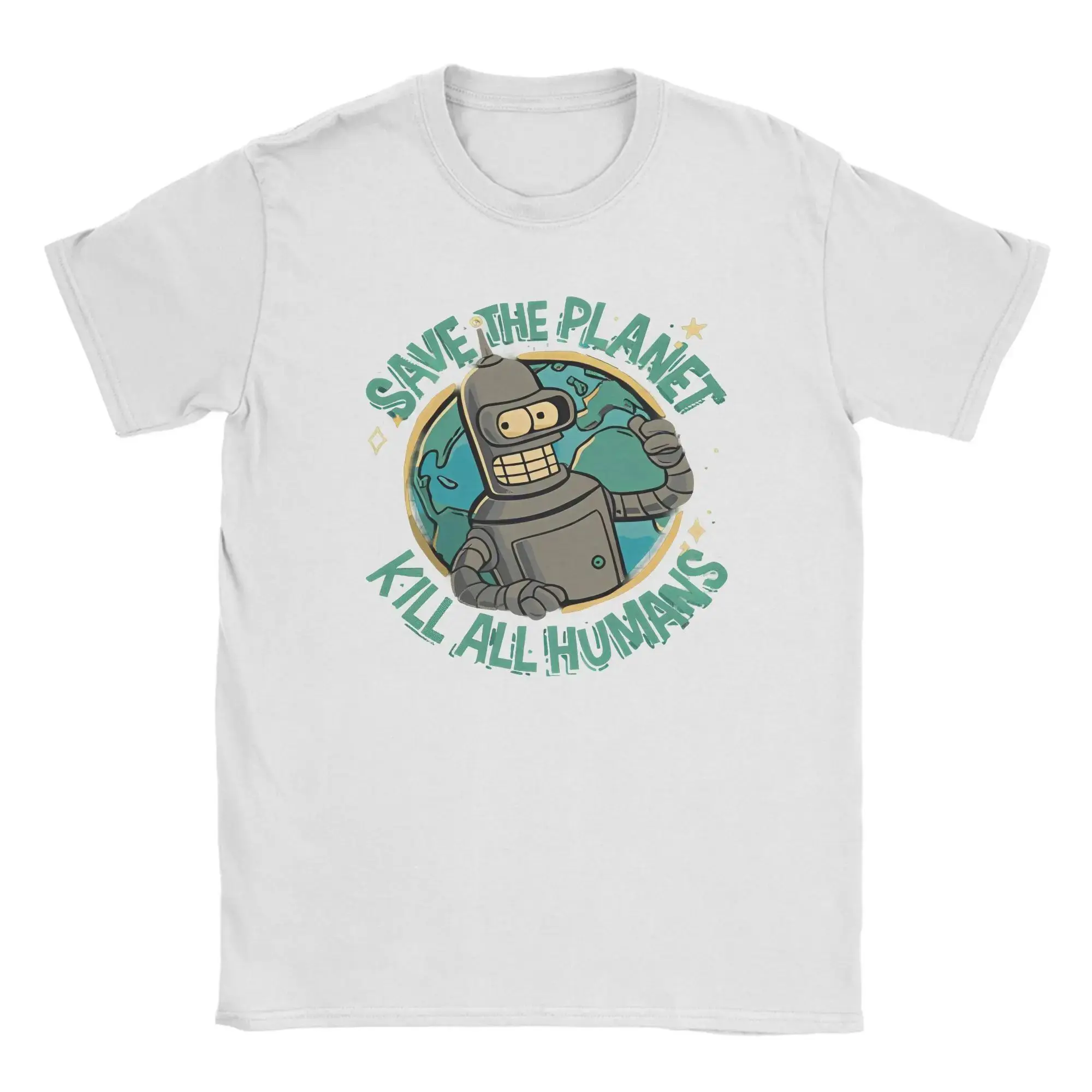 حفظ الكوكب قتل جميع البشر Futurama Merch الرجال النساء تي شيرت الصيف تي شيرت الجرافيك تي شيرت مطبوع الملابس