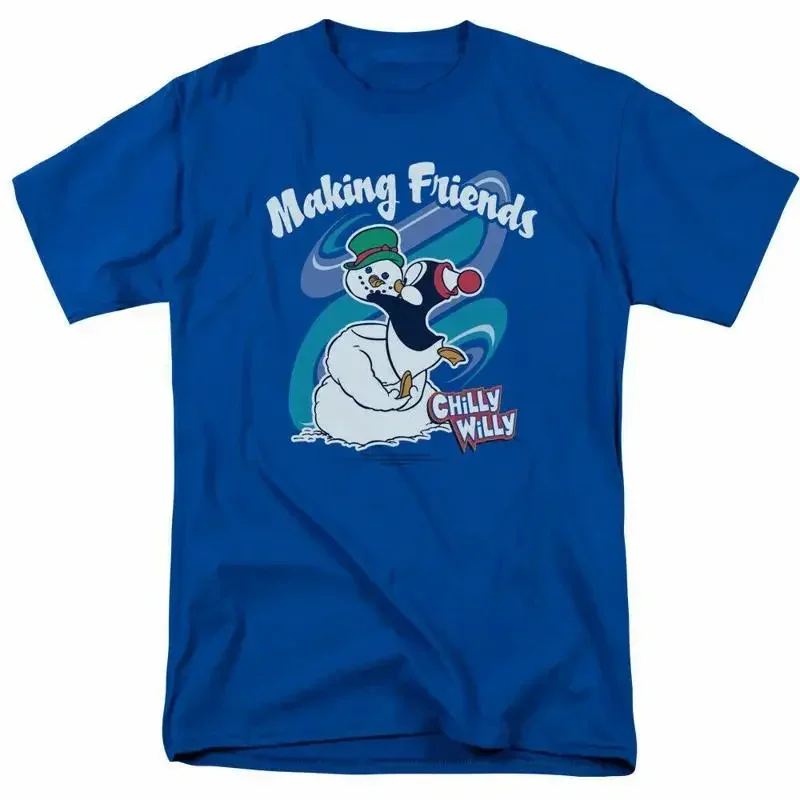 Chilly Willy Making Friends T Shirt Mens Licensed Cartoon Merchandise Royal