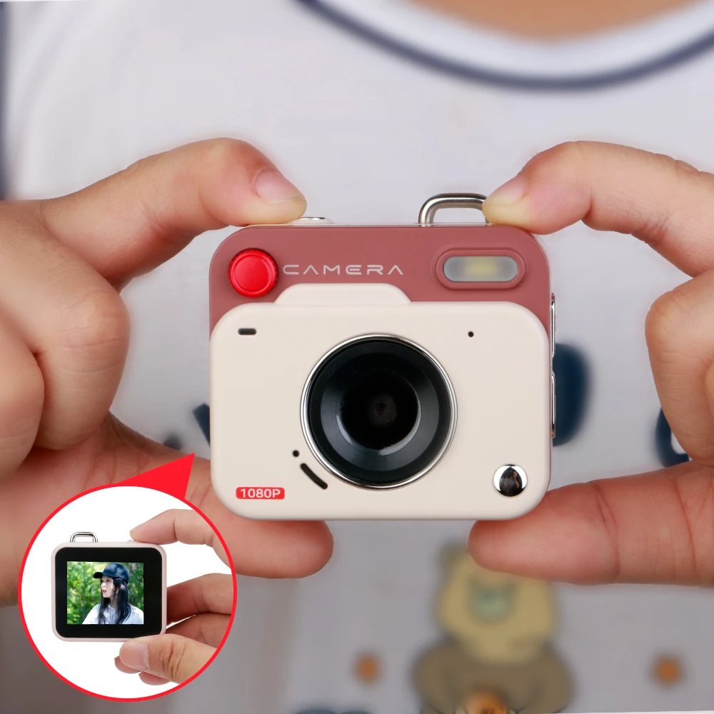 كاميرا ريترو صغيرة 1080p HD كاميرا صغيرة محمولة داخلية/خارجية مع شاشة TF بطاقة دعم فيديو هدية عيد Y6000 كاميرا رقمية #4