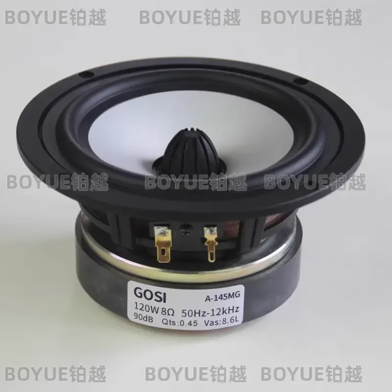 5.25 Inch Mid Bass Speaker 120W 8 Ohm Magnesium Aluminum Alloy Bullet Head Y35 Magnetic Steel Woofer Unit for DIY Audio