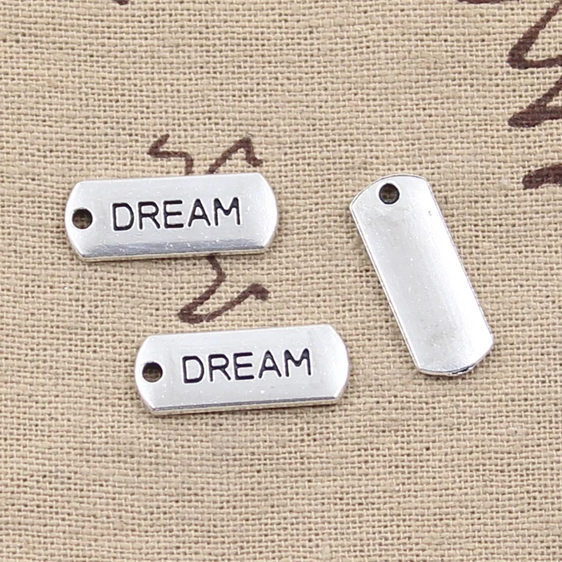 15pcs Charms Love Forever Hope Faith Inspire Brave Dream Believe Family 21x8mm TibetanPendant Findings DIY Accessories