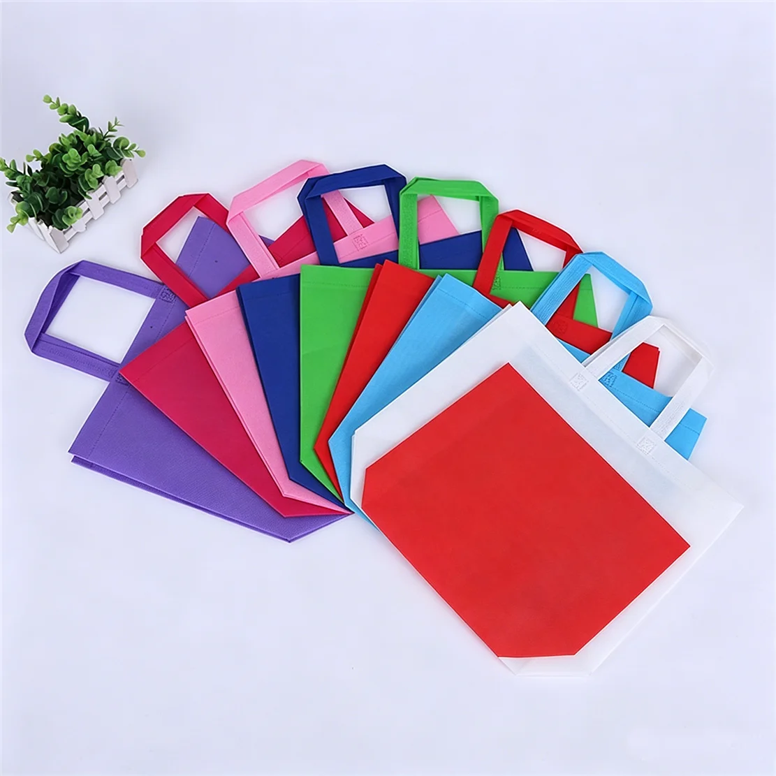 20 Pieces Non-Woven Fabric Shopping Bags Reusable Promotional Eco-Friendly Customizable Logo Personalize Logo