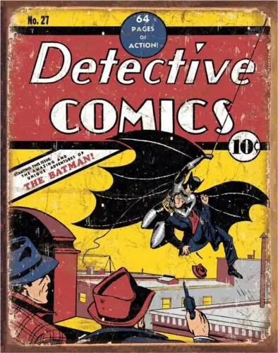 Detective Comics No. 27 Tin Metal Sign Man Cave Garage Kids Room Decor 12.5 X 16 sign