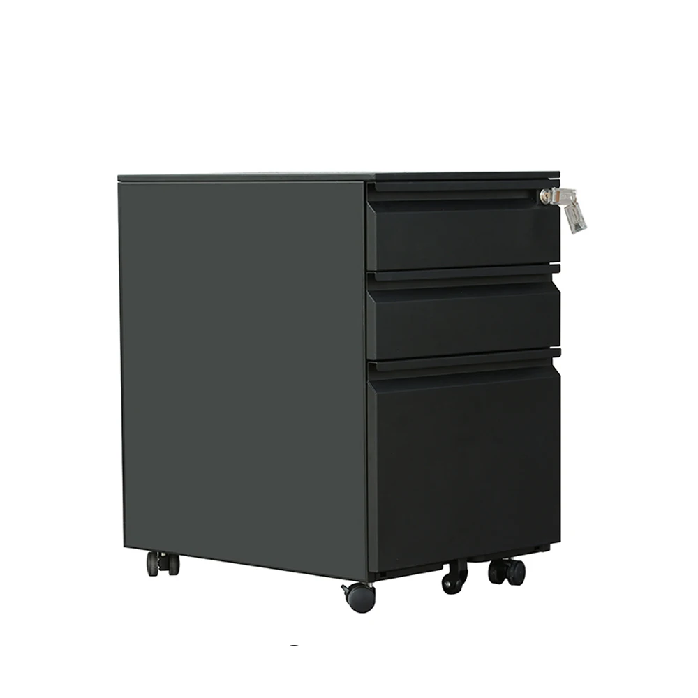 Wholesale Modern Home Office Furniture Black Lateral Metal Mobile 3 Drawer File Cabinet for Sale