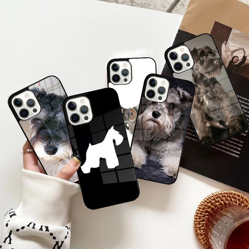 Cute Miniature schnauzer puppy Phone Case Magnetic for iPhone 15 16 14 13 Pro Max 11 12 Mini Magsafe Wireless Charging Cover