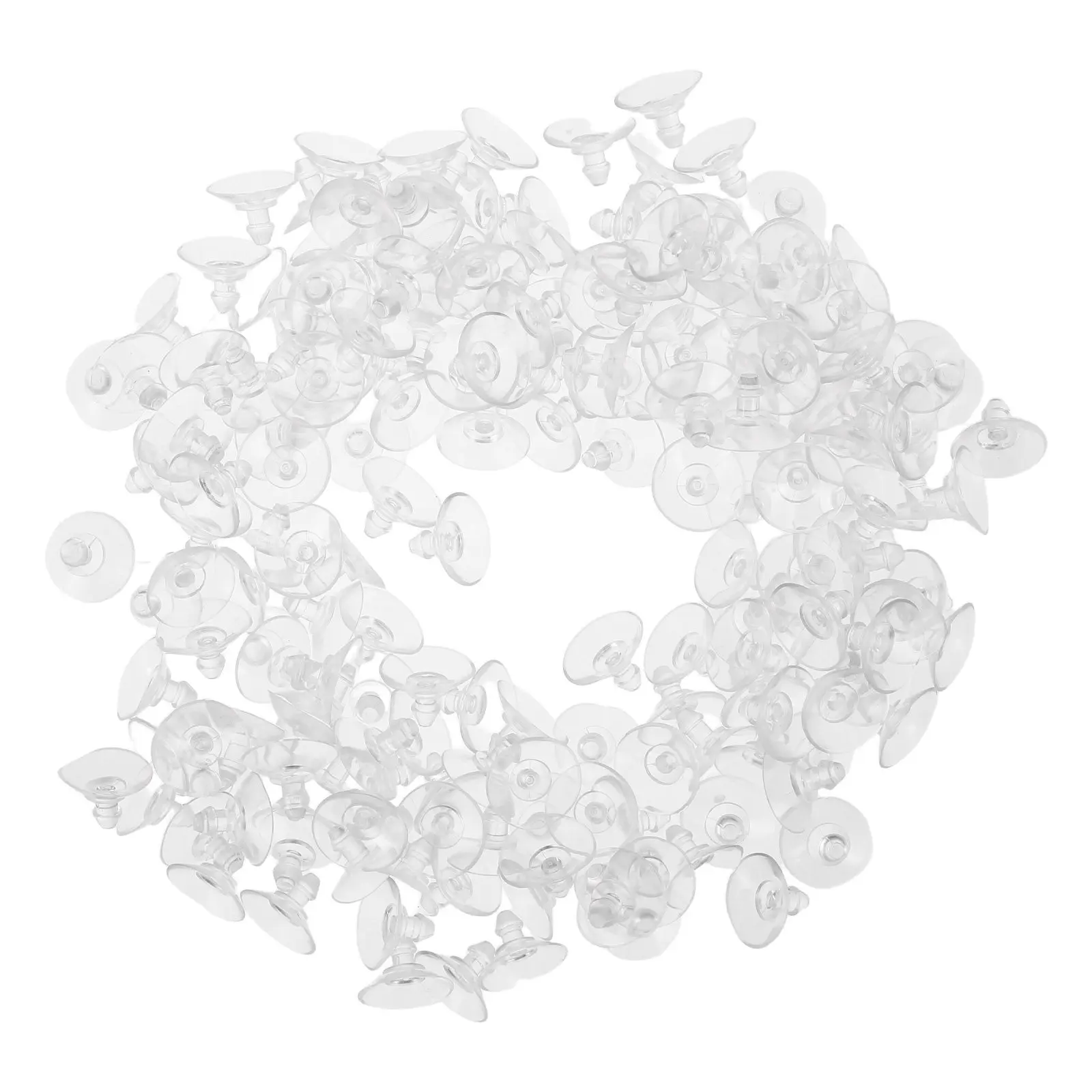 200Pcs Clear PVC Suction Cups Heavy Duty Transparent Sucker Pads Without Hooks for Glass Table Furniture Protection Home Kitchen