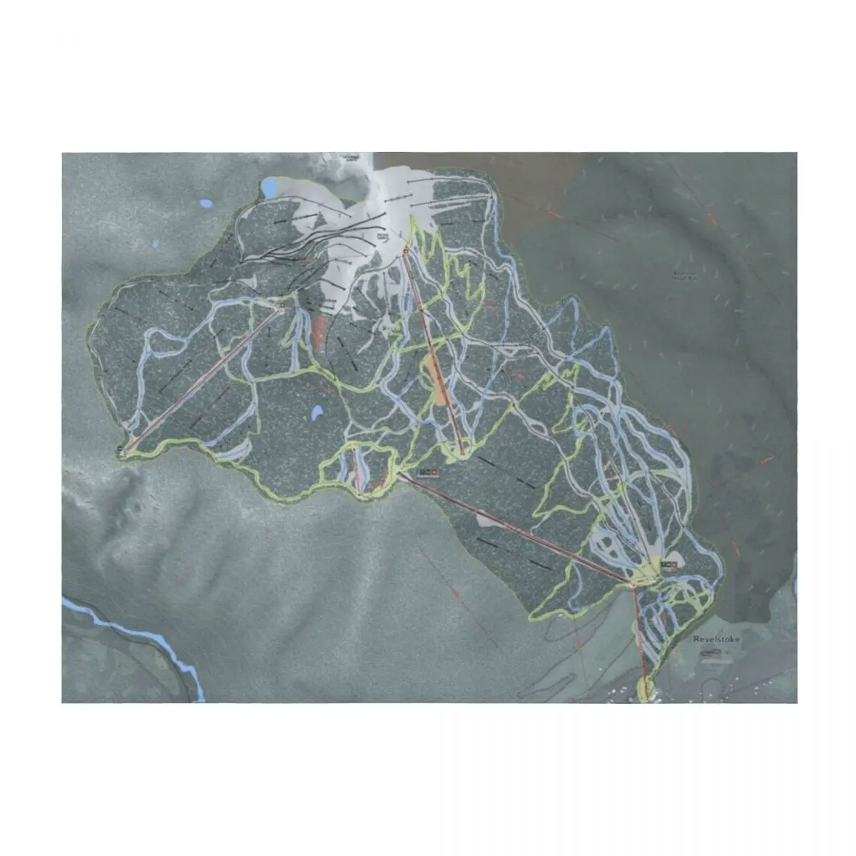 

Revelstoke Resort Trail Map Throw Blanket Hairy christmas gifts Luxury Designer christmas decoration Blankets