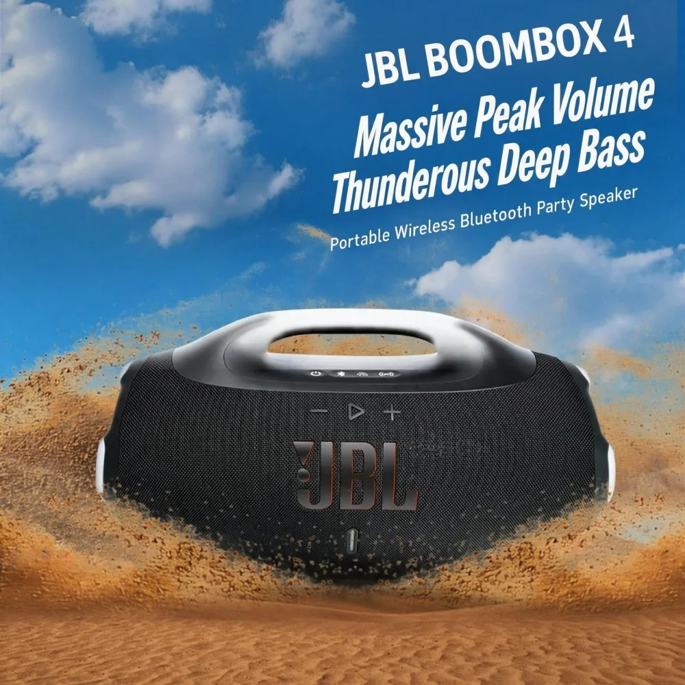 JBL Boombox 4 Wireless Portable Boombox Auracast Multi-Speaker Pairing IP68 Protection 34H Playback Rechargeable Outdoor