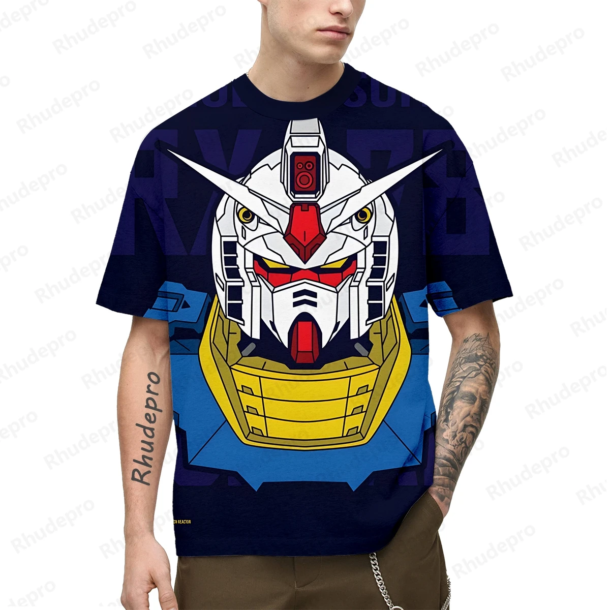 Gundam Model New Men Gift Cosplay Tops Fashion T Shirt Y2k Shirts Trend Men\'s Clothing T-shirt Tee 2024 Oversized Short sleeve