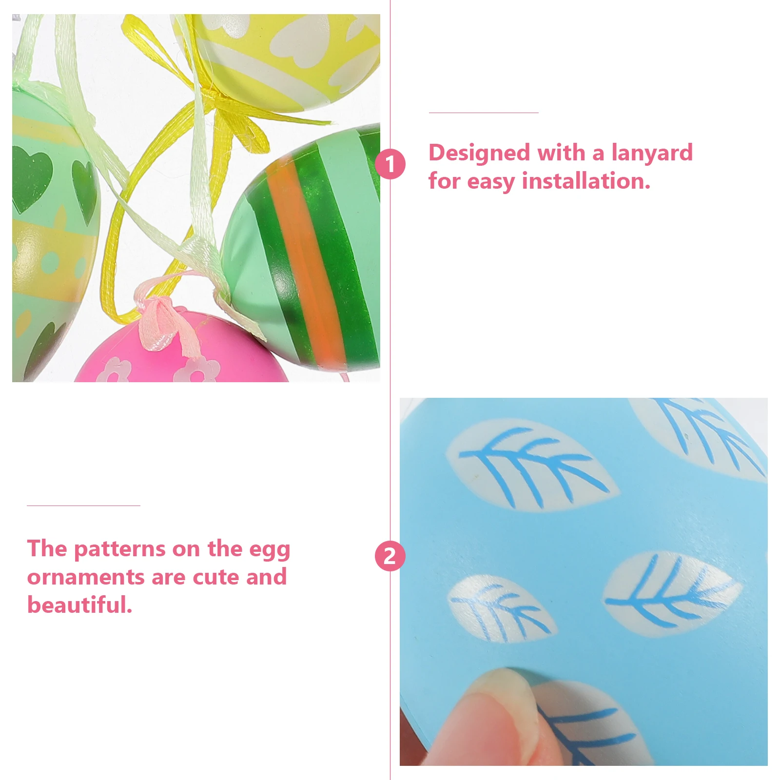 

12 Pcs Easter Egg Decoration Indoor Decorative Ornaments Decorations Eggs Reastic Hanging Plastic Outdoor