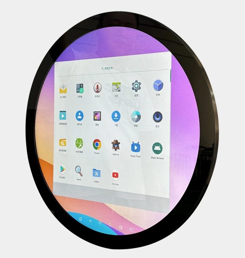 23.6 Inch 1280x1280 Touch LCD Display Android OS Circular Screen Digital Signage for Shop Promotion Animation Video Pro