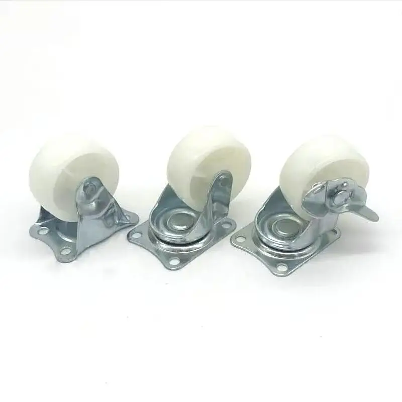 PP Caster Wheel 1/1.25/1.5/2 Inch Wear Resistant Mini Swivel Fixed Roller Furniture Pulley Replacement for Drawer Tatami Cabinet