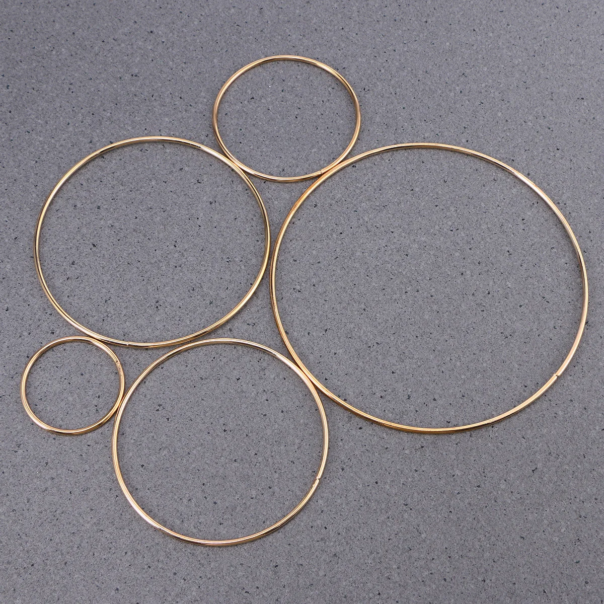 5pcs Metal Dream Catcher Dreamcatcher Ring Macrame Craft DIY Accessory(Gold, 50mm, 80mm, 100mm, 120mm and 160mm)