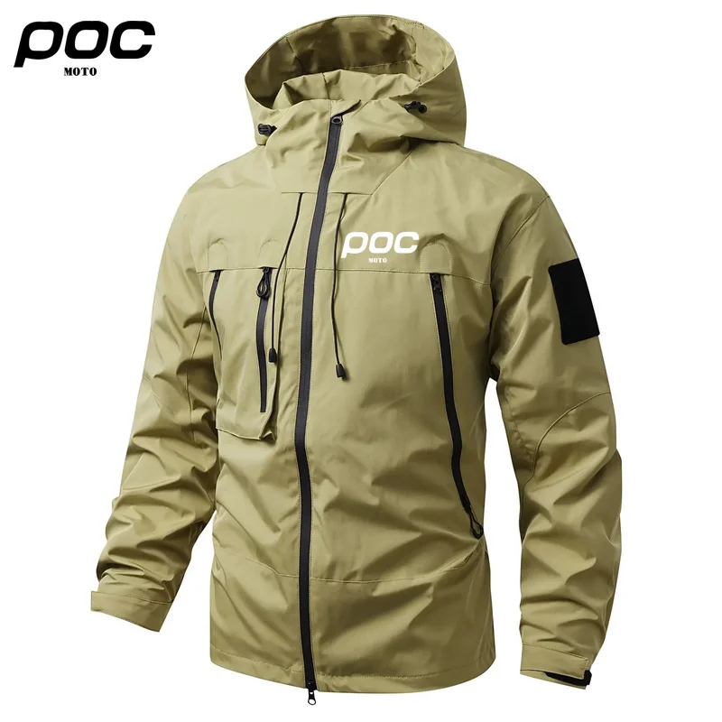 2025 New MOTO POC MTB Windbreaker Bicycle Coat Cycling Raincoat Men's Motorcycle Downhill Bike Jacket Waterproof Hiking Jacket