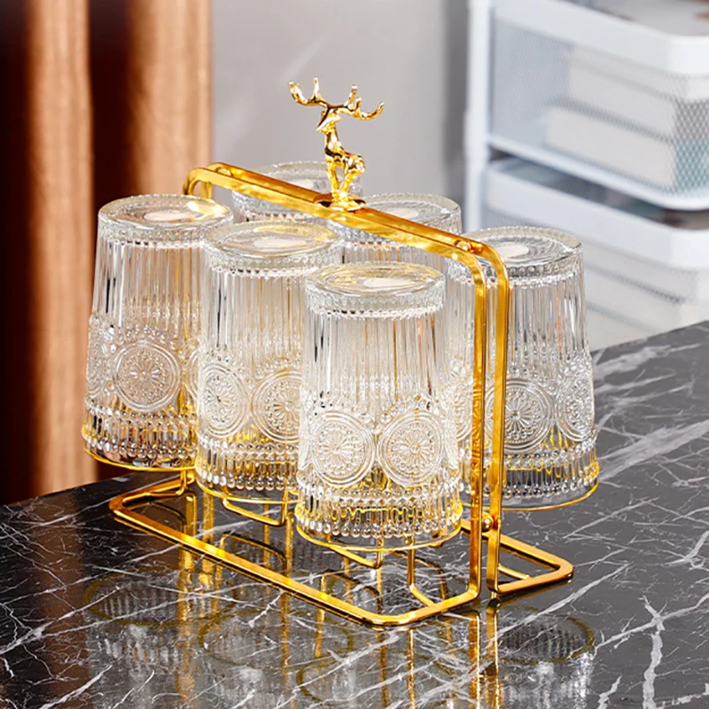 Luxury Elk Draining Cup Holder Upside Down Household Glass Cup Water Cup Holder Kitchen Living Room Tea Cup Storage Shelf