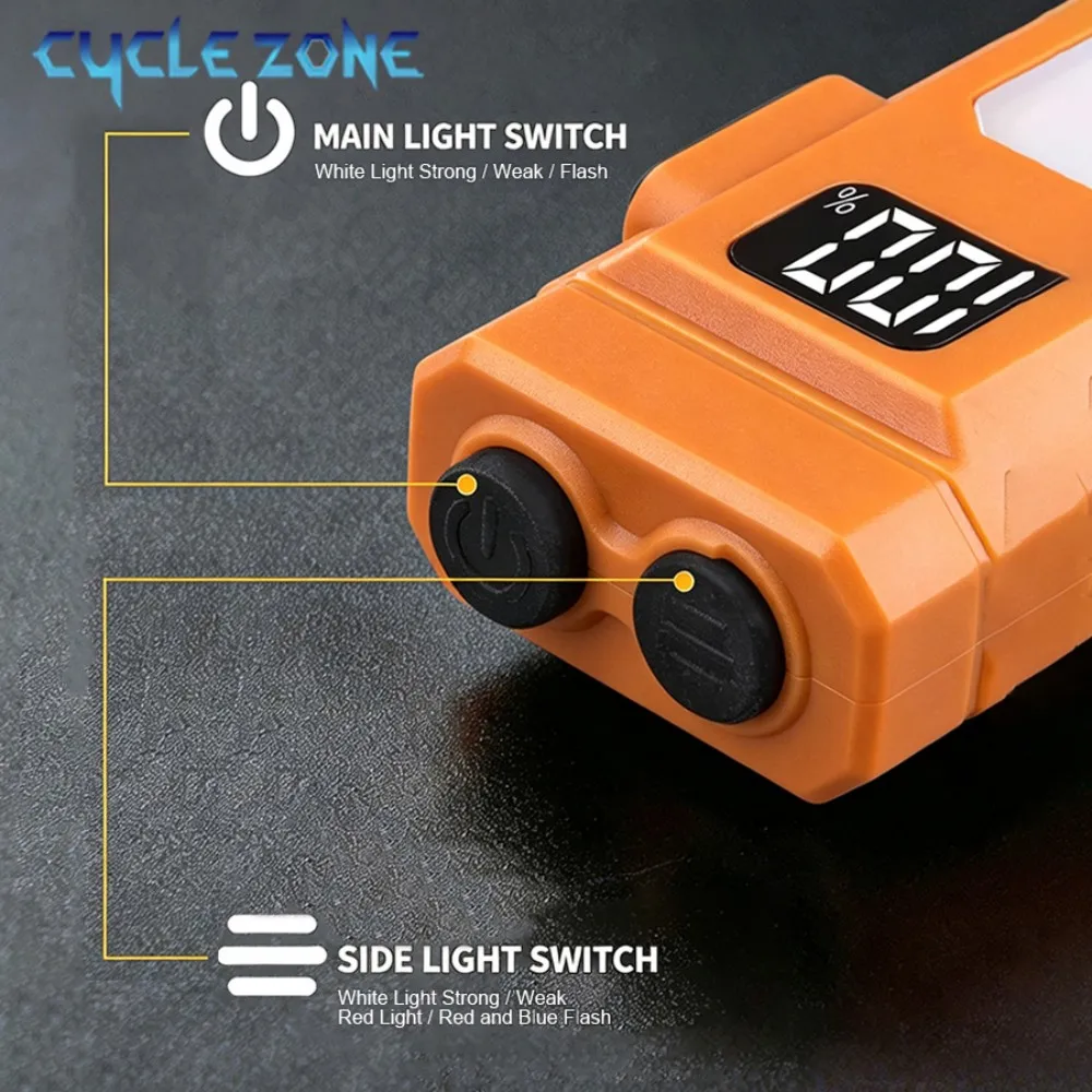 Portable Pocket LED Flashlight Type-C Rechargeable Digital Display Lightweight with Clip for Works Repairing Outdoor Activity