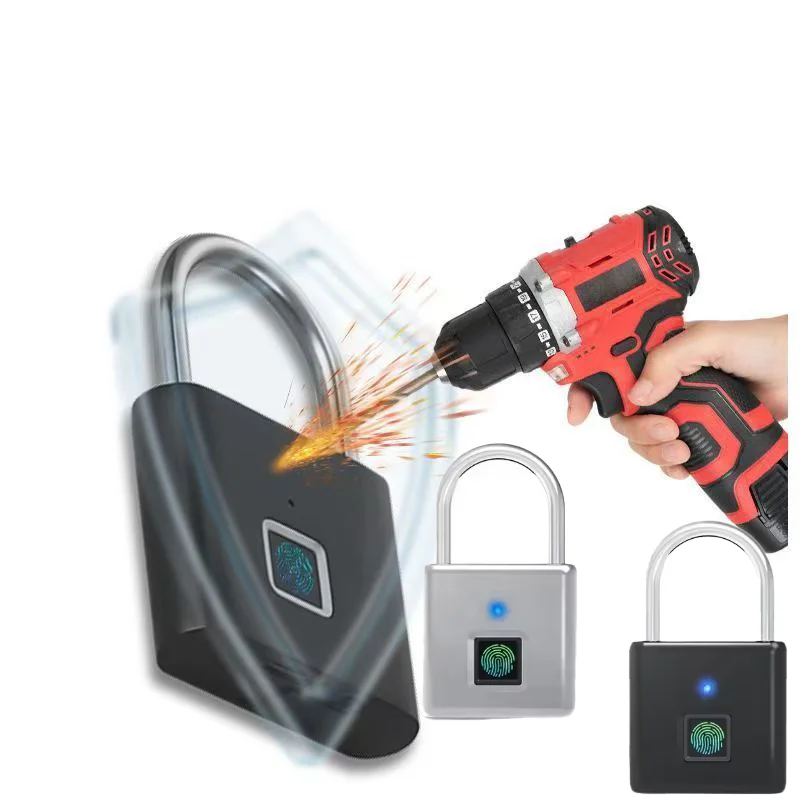 Fingerprint Padlock Anti-theft Waterproof USB Portable Smart Portable Digit  Keyless Security Lock Charging Outdoor Waterproof