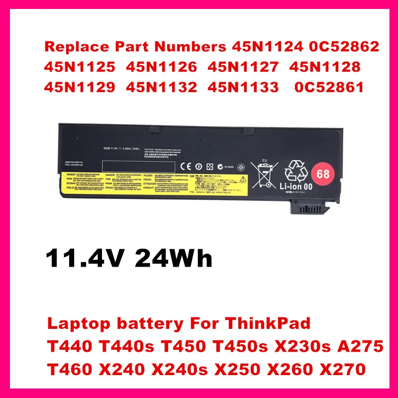 68 Laptop Battery For Lenovo 45N1124 45N1125 45N1127 45N1128 45N1130 45N1133 45N1134 45N1135 45N1132  45N1136 68
