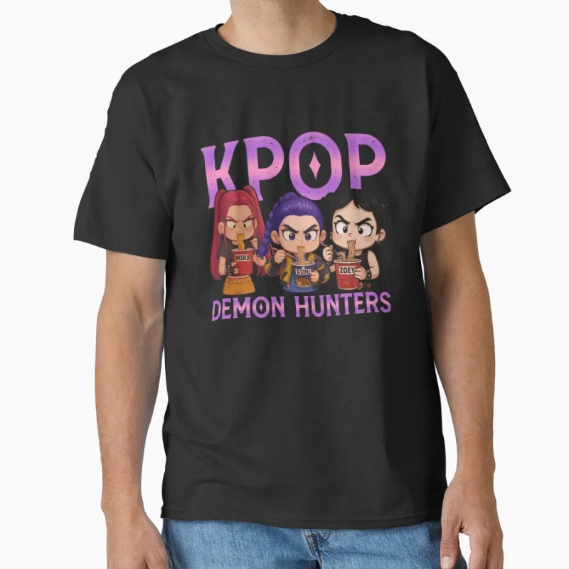 

Funny Film Cartoon Vintage Style saja boys K-Pop Demon Hunters Anime T-shirt for Musical Fan large size Tops S-6XL gift clothing