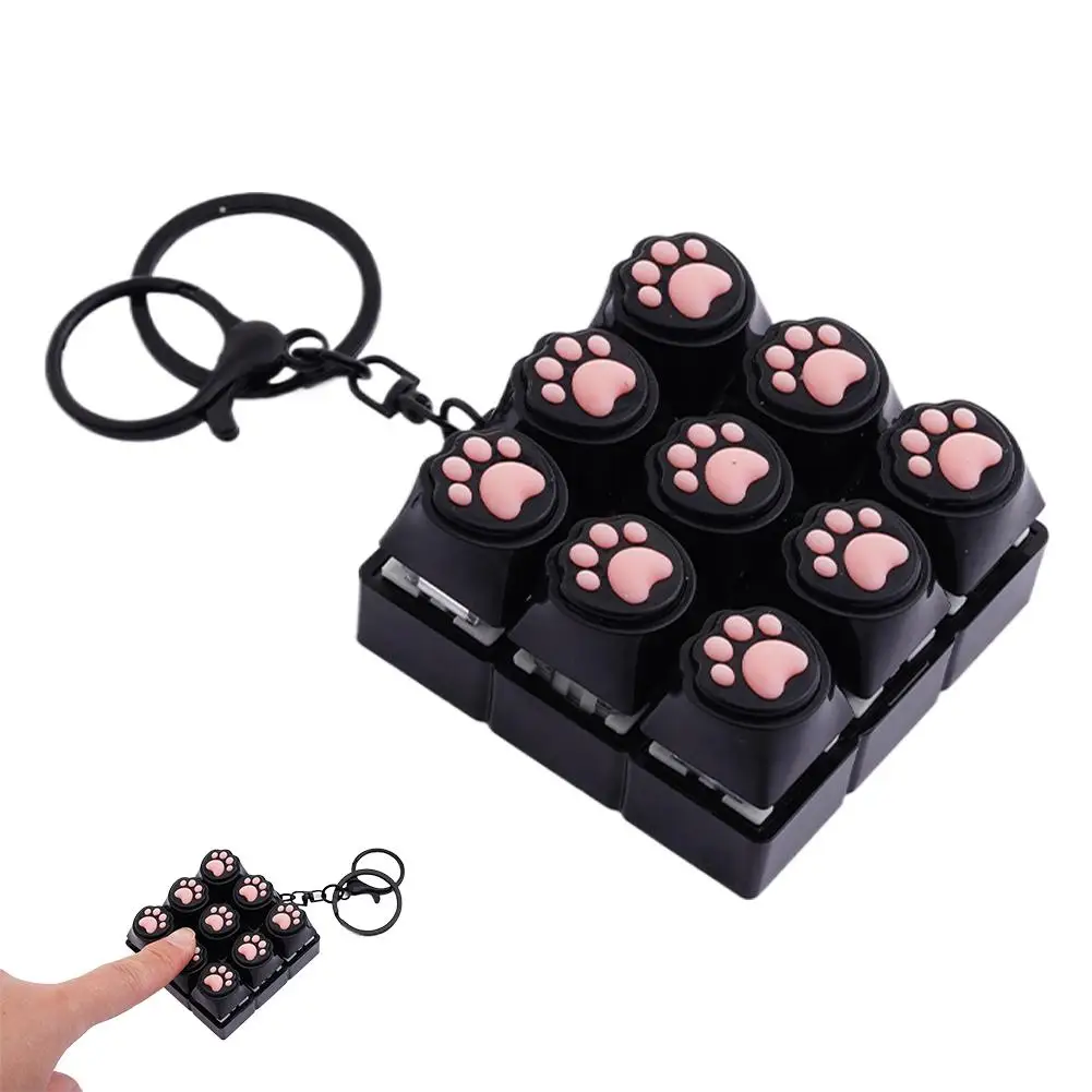 Silicone Soft Cat Claws Keychain Key Ring Pendant Mobile Phone Backpack Pendant Desktop Accessories Decompression Press Tools ﻿