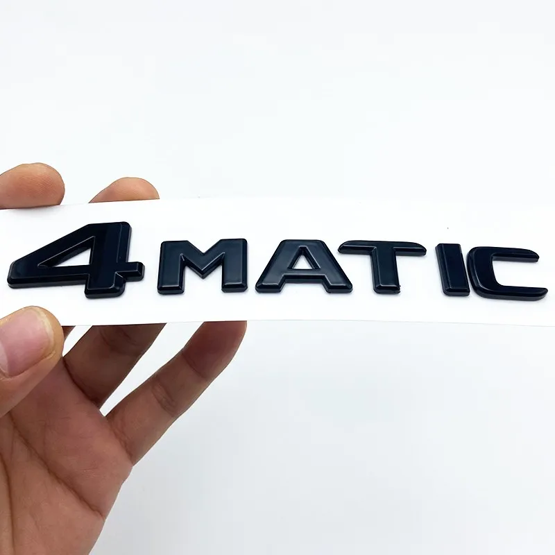 Für Mercedes-Benz A B C E G S ML SL CL GLA CLA Klasse 4MATIC 4 MATIC Kofferraum-Chrom-Emblem mit Schwarzen Buchstaben Aufkleber – Detail 5