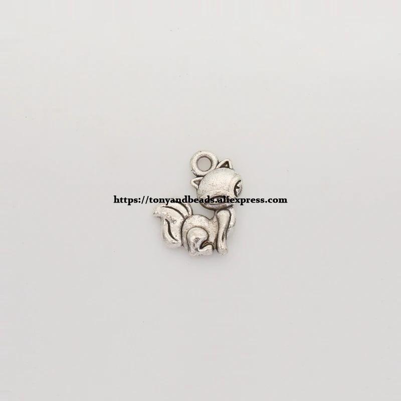 (50Pcs/Lot) Zinc Alloy Tibetan Silver European Charm Fox-Shape Pendant Size 15X13.5mm ZN60070