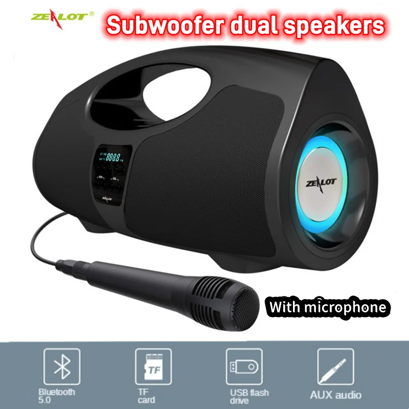 Powerful Karaoke Speaker with MIC Outdoor Sound Column Caixa De Som Bluetooth Speakers Portable Party Box KTV Subwoofer FM 120W