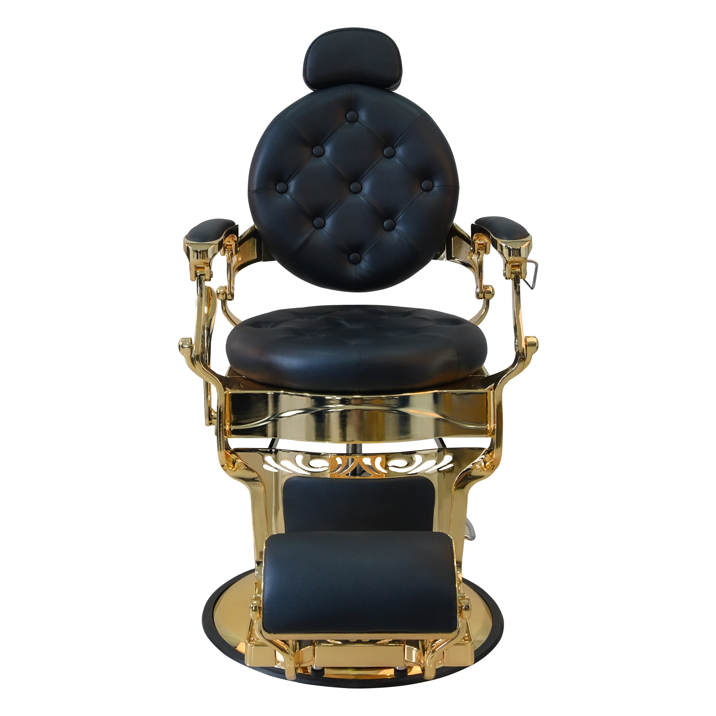 العتيقة الذهب الأسود صالون حلاقة خمر كرسي فاخر معدات الحلاقة كرسي الحلاق مع مسند الرأس