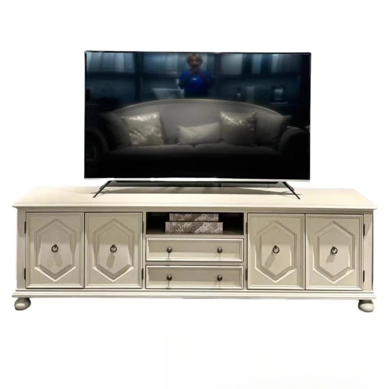 Американский сельский шкаф для телевизора из цельного дерева, старая гостиная, напольный шкаф для хранения в спальне во французском стиле ретро, низкий шкаф