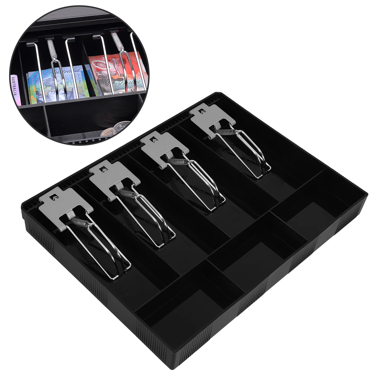 

Grids Multi-compartment Cash Register Box Paper Currency Drawer Insert Tray Slot