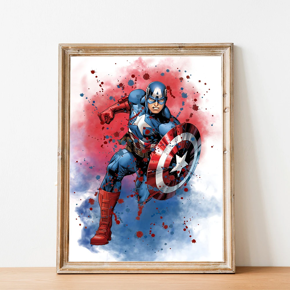 MINISO Anime Movie Poster Marvel Hero Canvas Wall Art Print Mural Iron Man Black Widow Hulk Decorative Painting Home Decor Gift