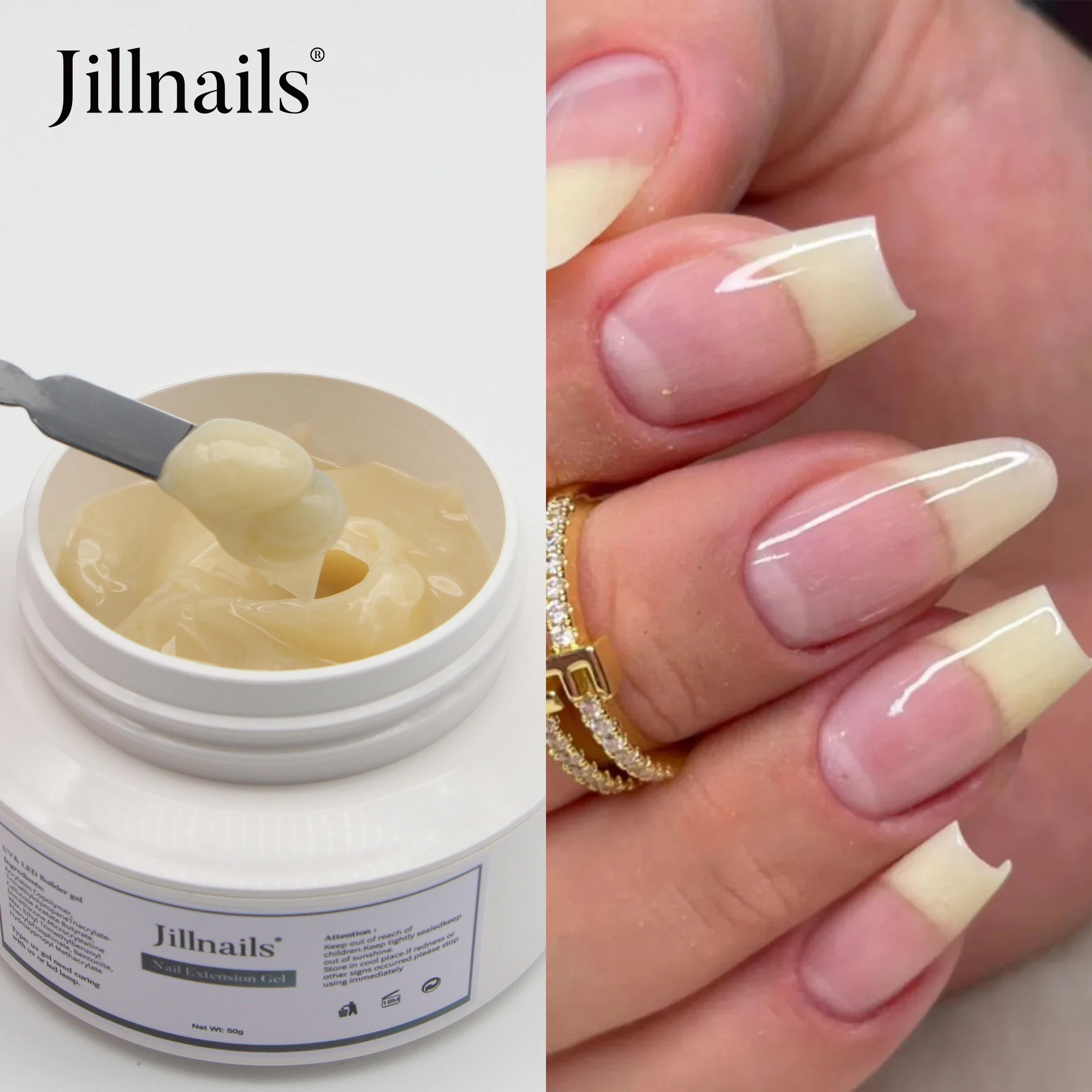 Jillnails Natural Nails Gel Jelly Builder Nagelverlenging Harde crèmegel UV Led 50g 50ml