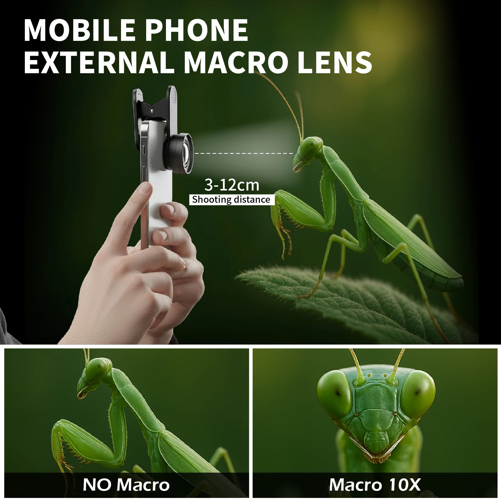 الهاتف المحمول الخارجي لين 10X HD 120 مللي متر ماكرو عدسة الهاتف العالمي كليب على عدسة الكاميرا آيفون سامسونج أندرويد جميع الهواتف الذكية
